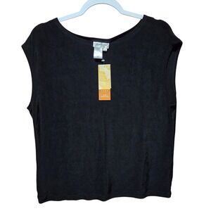 Coldwater Creek Sz‎ XL Ladies Black Sleeveless Top Travelure Basic Shell